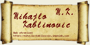 Mihajlo Kablinović vizit kartica